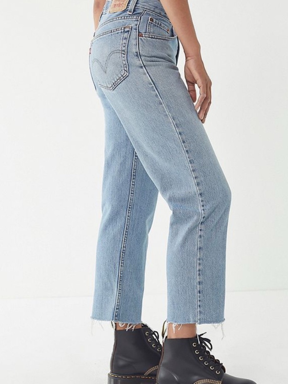 Light Blue High-Rise Straight Crop Jeans - Women